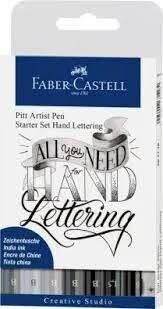 PITT ARTIST PEN STARTER SET HAND LETTERING FABER CASTELL
