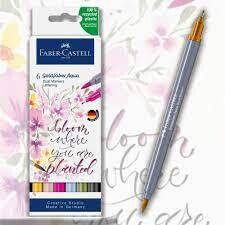Rotulador faber goldfaber aqua estuche 6 colores lettering
