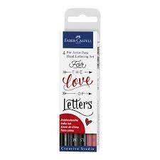 ESTUCHE 4 PITT ARTIST PEN HAND LETTERING NEGRO-ROJO