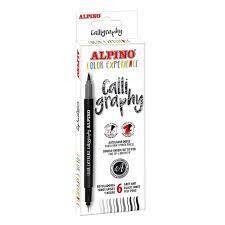 ROTULADOR CALIGRAPHY GRISES Y NEGROS 6 UNIDADES