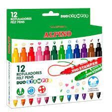 Rotulador Alpino duo stamper 12 colores