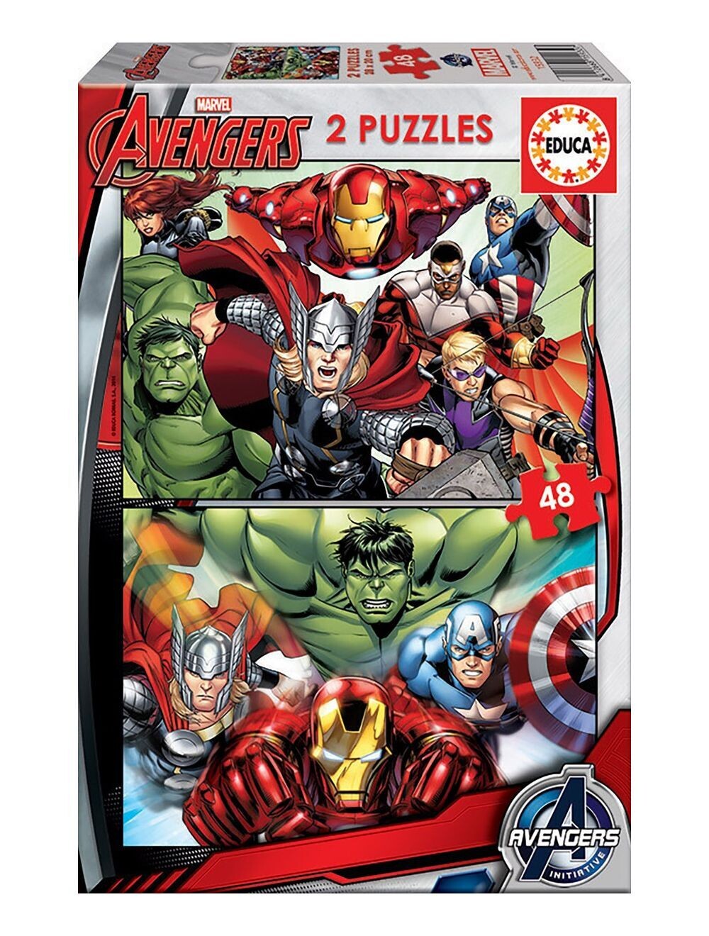 2 PUZZLES DE 48 PIEZAS AVENGERS "SUPER HEROES"