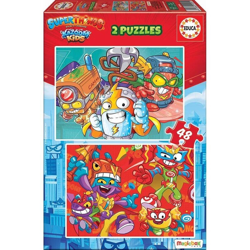 2 PUZZLES DE 48 PIEZAS SuperThings Guardians of Kazoom