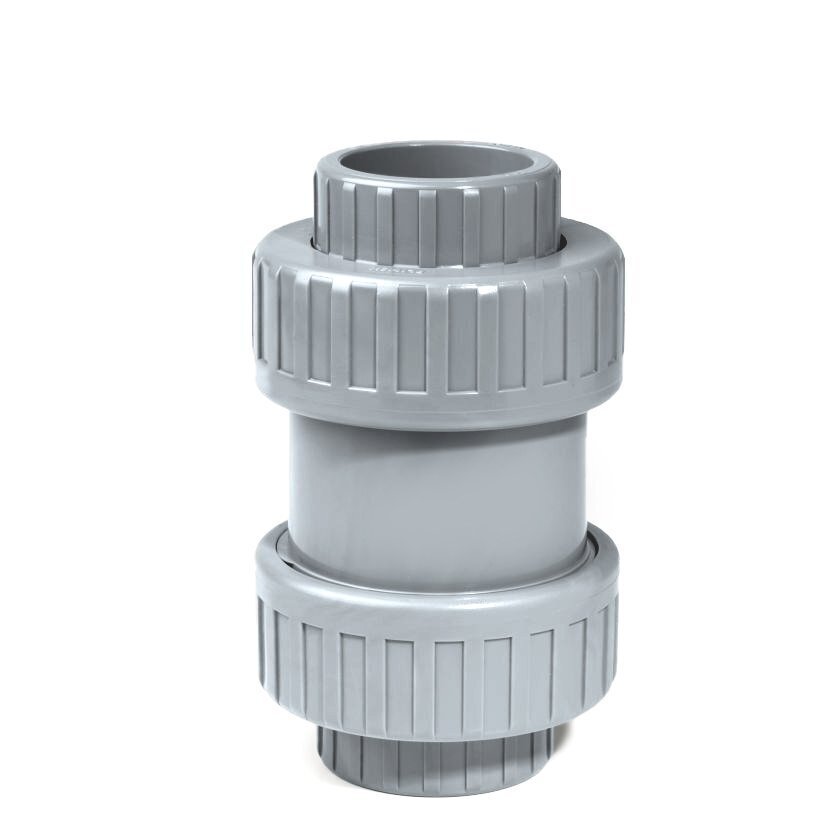 1/2" ABS Spring Check Valve Double Union Plain