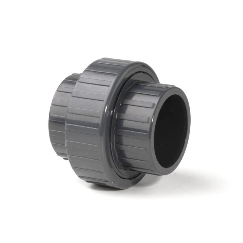 1" UPVC Union Pressure Pipe Fitting with EPDM Seals - Plain for Solvent Cement - 15 Bar