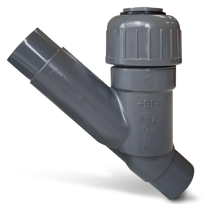50mm  Line Strainer Type 305 PVC U FPM Seals 16 Bar