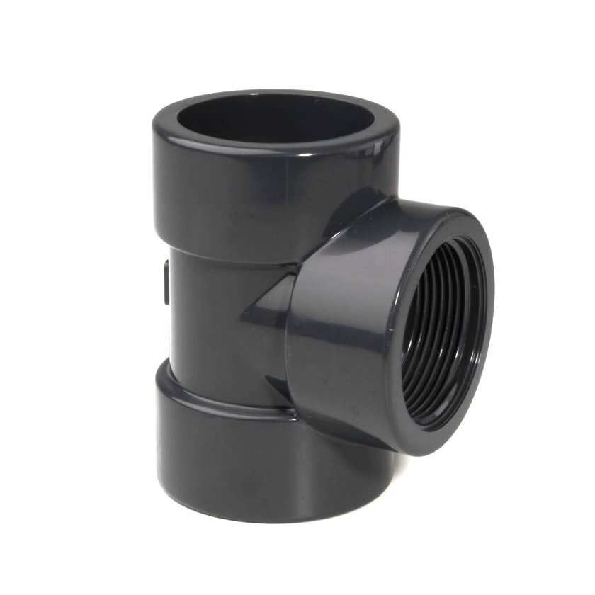 1/2" PVC-U Tee 90˚ Plain x BSP F/T