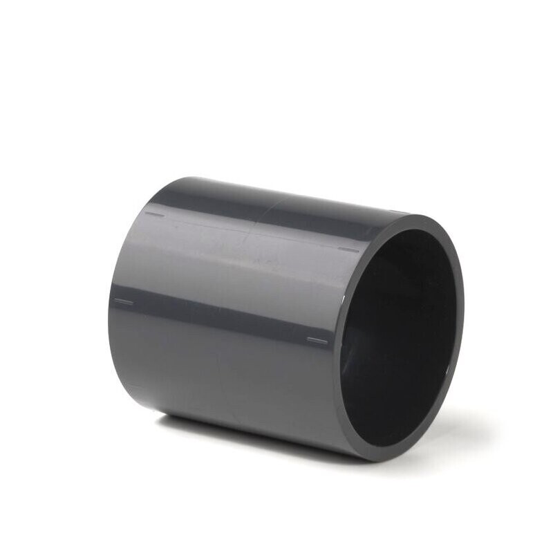 40mm PVC Straight Socket Coupler Plain 16 Bar Pressure Pipe Fitting - Grey UPVC Plastic