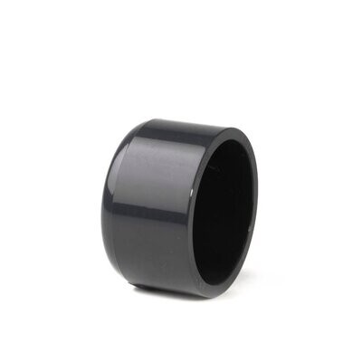 25mm PVC End Cap Plain Pipe Fitting - 16 Bar Pressure - Grey UPVC Plastic