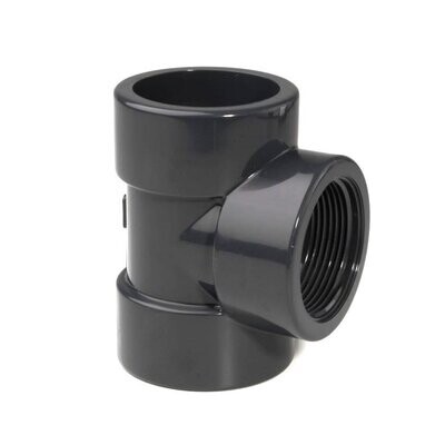 110mm X 4" PVC-U Tee 90º Metric Plain x F BSPT Adaptor Fitting
