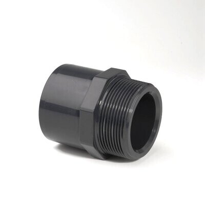 32mm X 40mm X 1 1/4 32mm X 40mm X 1 1/4" PVC-U Adaptor Plain / M Thread