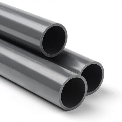 2" PVC Pressure Pipe Class E (6MTR LTH) - Grey UPVC Plastic - 15 Bar
