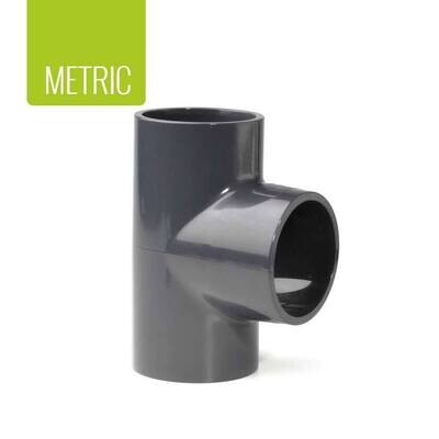 PVC-U 90º Tee Plain Metric