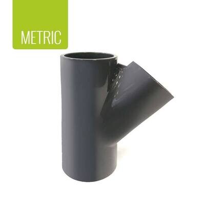 PVC-U Tee 45º Plain Metric