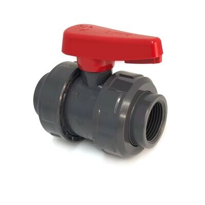 3/4" UPVC SAFI  Double Union Ball Valve Industrial FPM BSP Thread