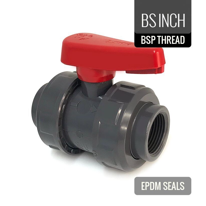 UPVC Industrial Double Union Ball Valve BSP Threaded