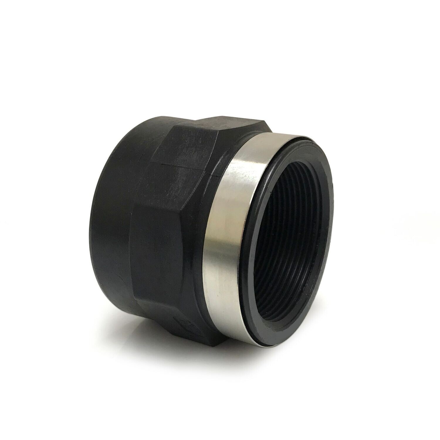 50mm x 1 1/2" Plain to Thread Socket Polyethylene PE80 pipe fitting