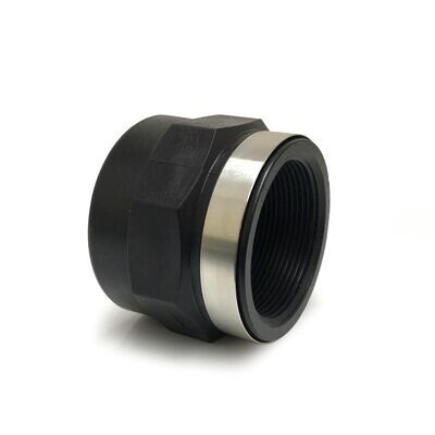 50mm x 1 1/2" Plain to Thread Socket Polyethylene PE80 pipe fitting