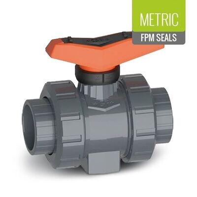 GF Double Union Ball Valve Metric with FPM Seals