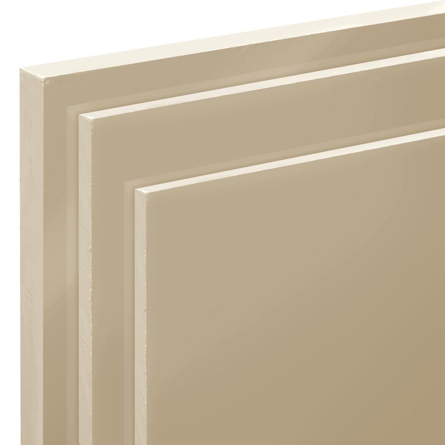 Smooth Beige Polypropylene Panel -  500mm x 500mm, Thickness: 3mm
