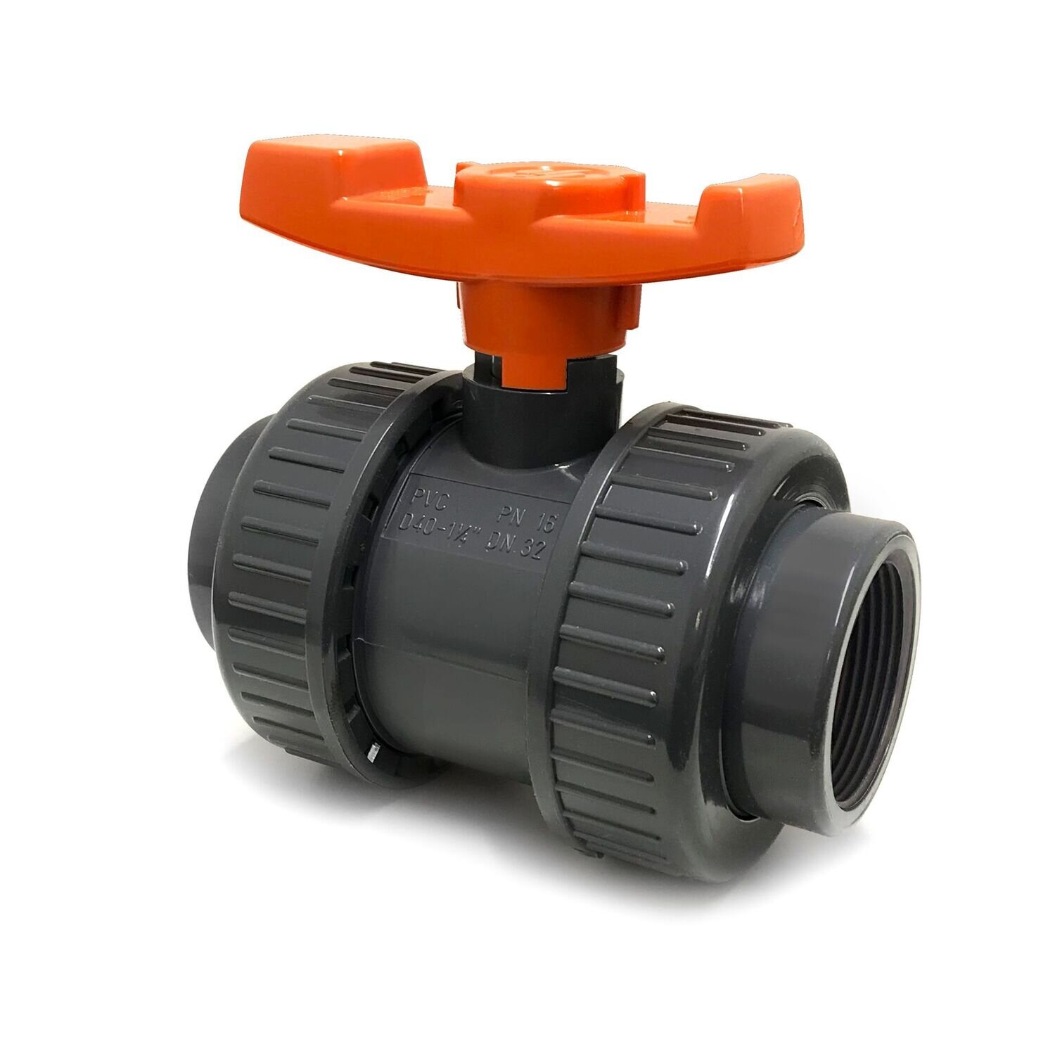 1/2" PVC U Industrial Ball Valve BSP Threaded EPDM