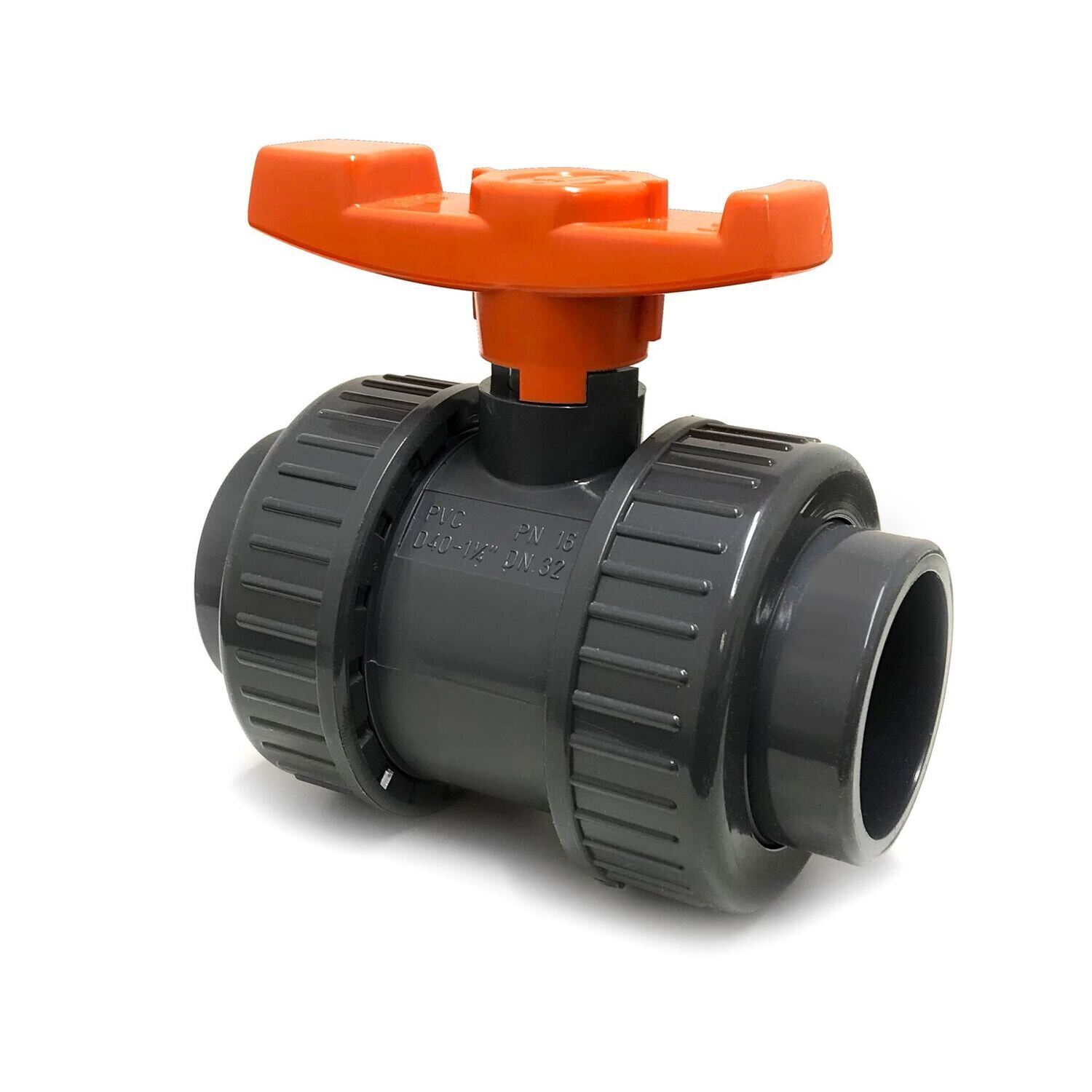 1 1/2"  PVC U Industrial FPM Ball Valve  Double Union