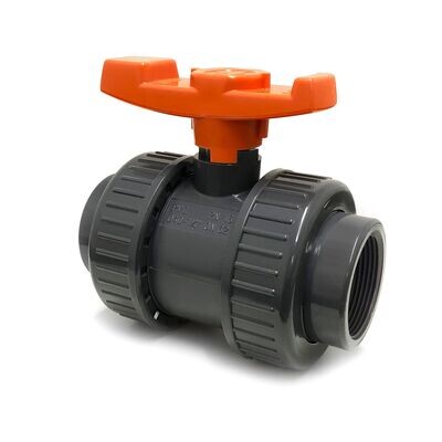 3/4" PVC U Industrial Ball Valve BSP Threaded EPDM