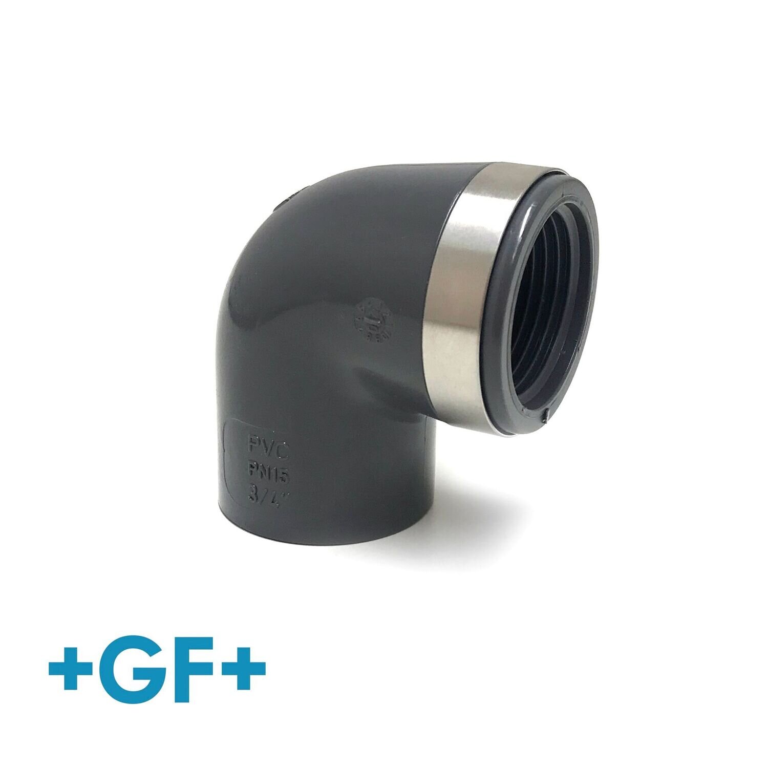 George Fischer 25mm x 3/4"  90 Degree Plain Thread Elbow  PVC-U PN16