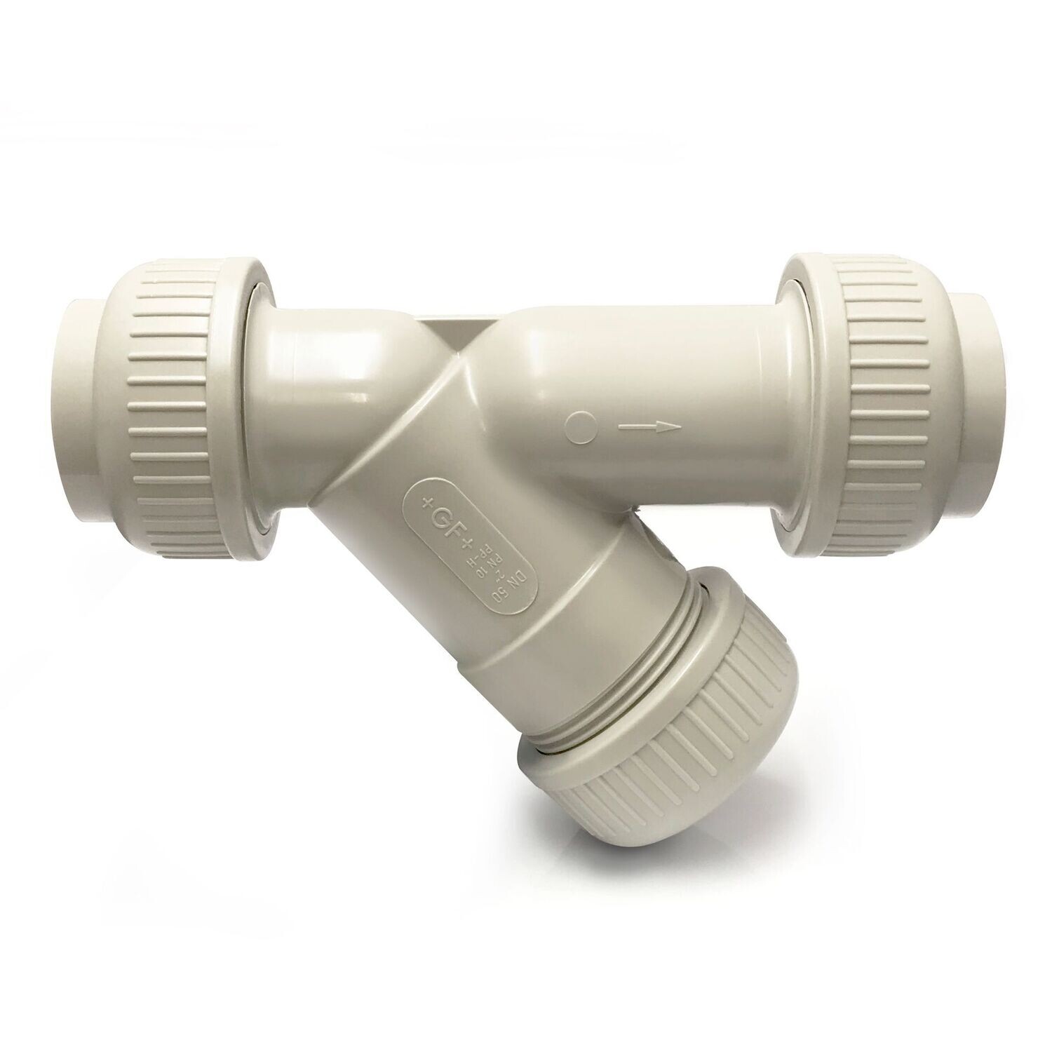 63mm Polypropylene Line Strainer Type 305 with Union Ends and FPM Seals