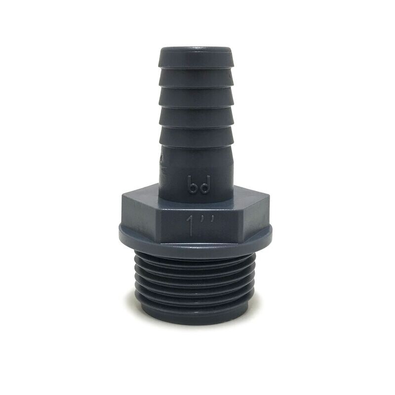 Hose Adaptor - 1" BSP Thread to 20mm  Polypropylene Hosetail