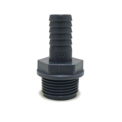 Hose Adaptor - 1" BSP Thread to 20mm  Polypropylene Hosetail