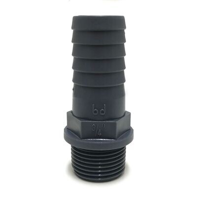 Hose Adaptor - 3/4" BSP Thread to 25mm Polypropylene Hosetail