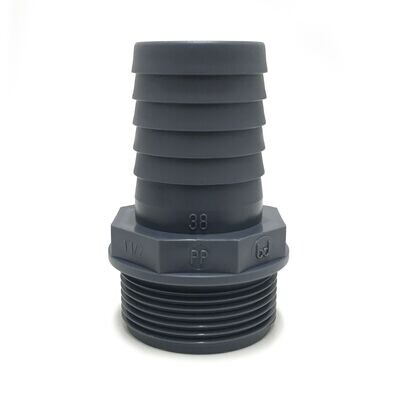 Hose Adaptor - 1 1/2" BSP Thread to 38mm Polypropylene Hosetail