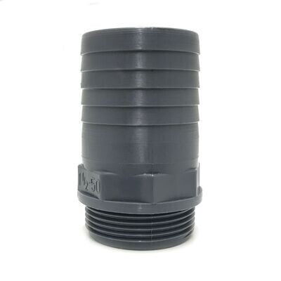 Hose Adaptor - 1 1/2" BSP Thread to 50mm  Polypropylene Hosetial