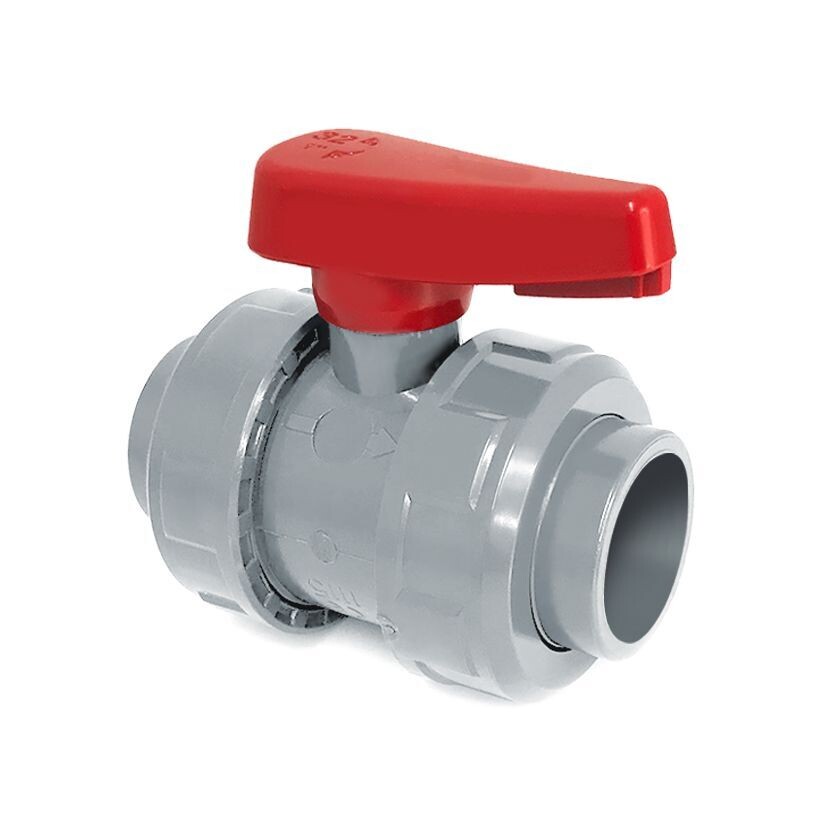 1/2" ABS Ball Valve Double Union Plain Socket FPM