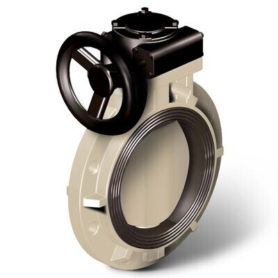 315mm | 12" Polypropylene SAFI Butterfly Valve | DN300 | EPDM / FPM | PN10/PN16 & ANSI