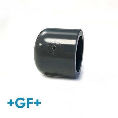 16mm GF PVC End Cap Plain Pipe Fitting - 16 Bar Pressure - Grey UPVC Plastic
