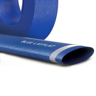 8 8" Blue Lay Flat Hose Coil - 3 Bar