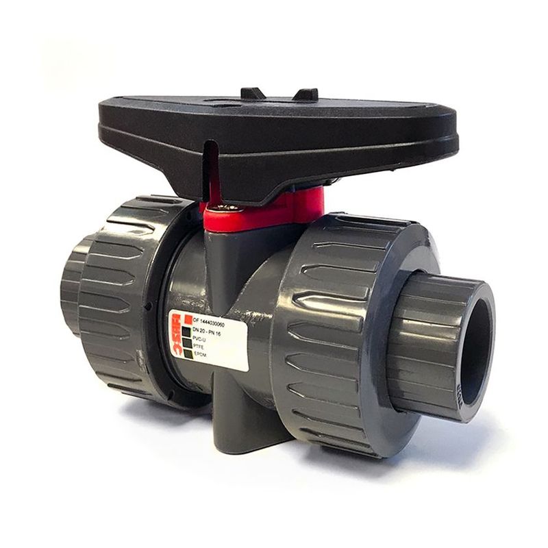 1/2"  SAFI 3101 PVCu Double Union Ball Valve