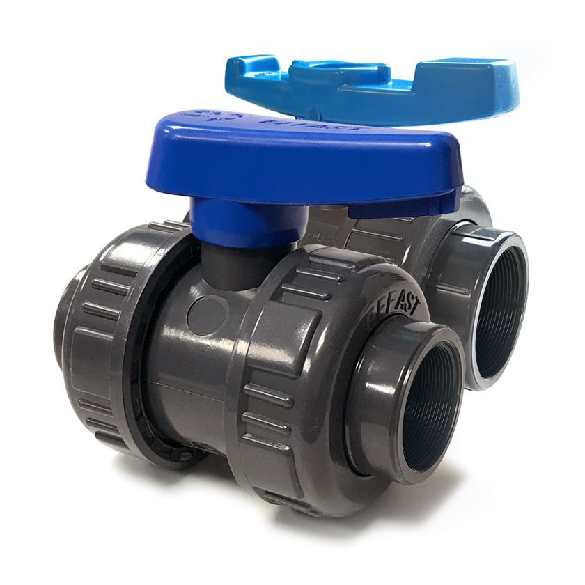 3/4" Economy UPVC Double Union Ball Valve with BSP Threaded Ends