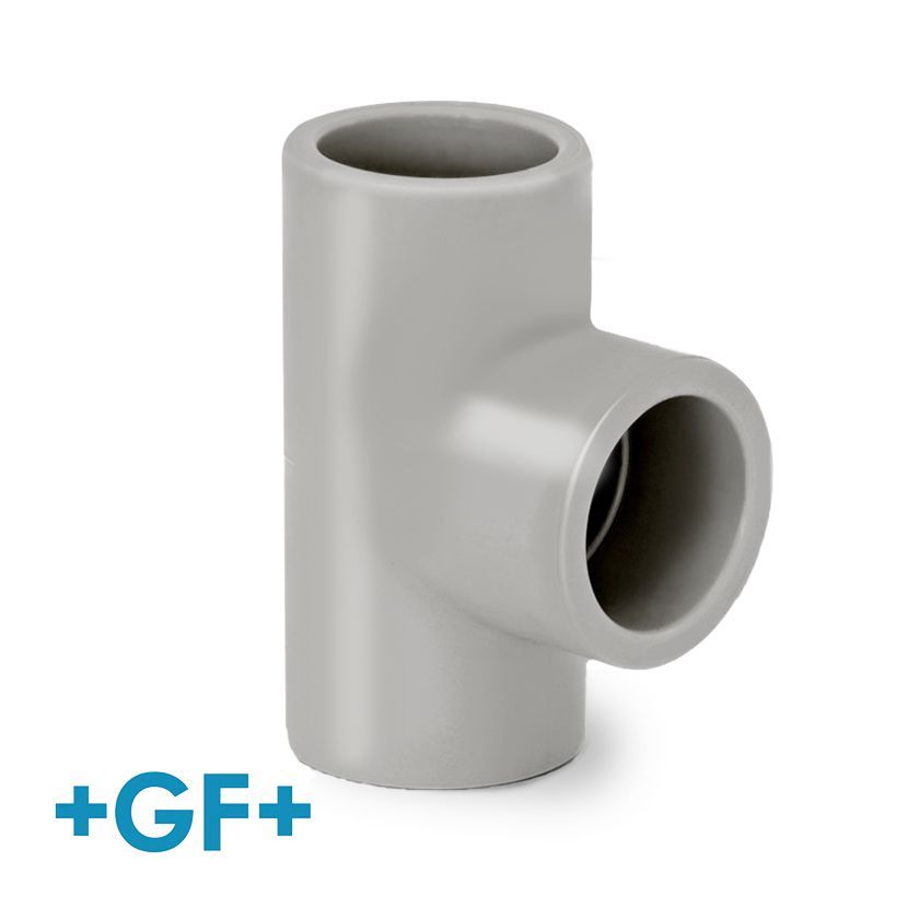 90mm CPVC Tee 90˚Plain Plastic Pressure Pipe Fitting 16 Bar - CPVC