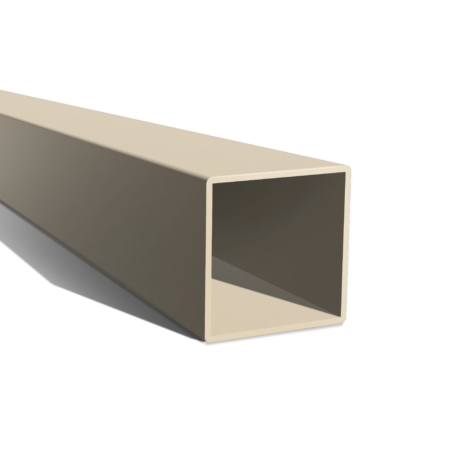 Beige Polypropylene Square Tube Box Section | 50mm | Upto 6 Metre Length
