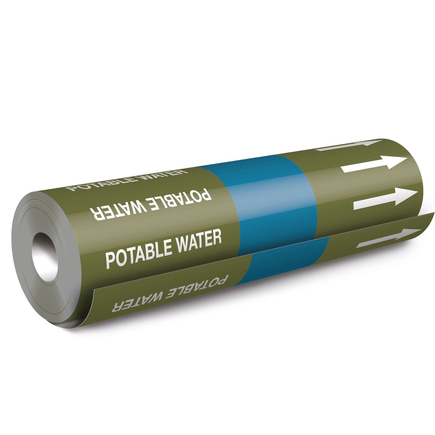 BS1710 Premium 8 Year Pipe Marking Roll - Mains Derived | Potable Water