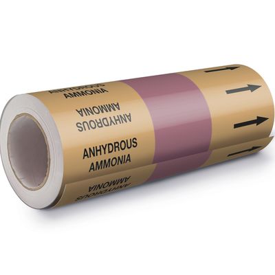 BS1710 Premium 8 Year Outdoor Pipe Marking Roll - Anhydrous Ammonia