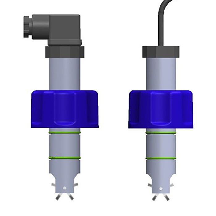 DF100 Flow Sensor, PVC-U, 5 magnetic blades on E-CTFE (HALAR) rotor, rotor shaft and bearings in ceramic