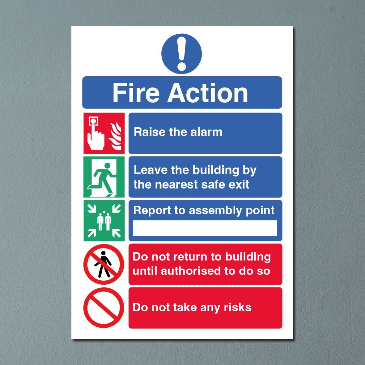 5 Point Fire Action Notice - A4 Size Rigid PVC 5 Point Fire Action Notice - A4 Size Rigid PVC