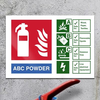 5pk Fire Extinguisher Signs - ABC Powder - A5 (148*210mm) Semi Rigid Plastic PVC 5pk Fire Extinguisher Signs - ABC Powder - A5 (148*210mm) Semi Rigid Plastic PVC