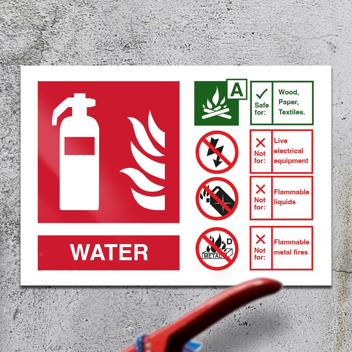 5pk Fire Extinguisher Signs - Water - A5 (148*210mm) Semi Rigid Plastic PVC 5pk Fire Extinguisher Signs - Water - A5 (148*210mm) Semi Rigid Plastic PVC