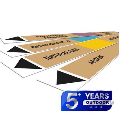 Individual Adhesive Pipe Markers for Gases