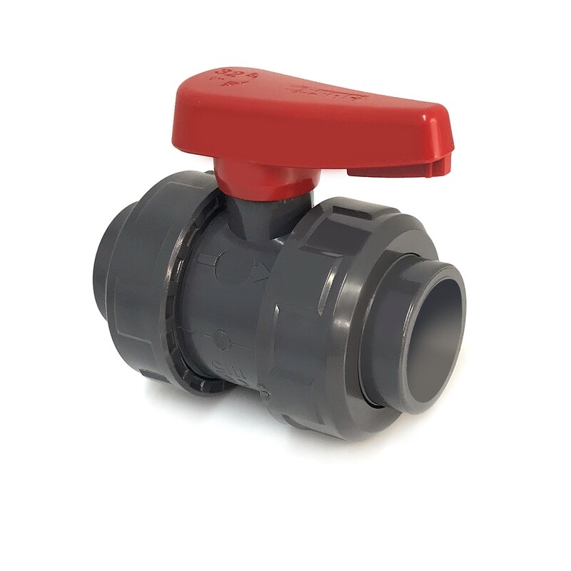 63mm UPVC SAFI Double Union Ball Valve Industrial EPDM Plain